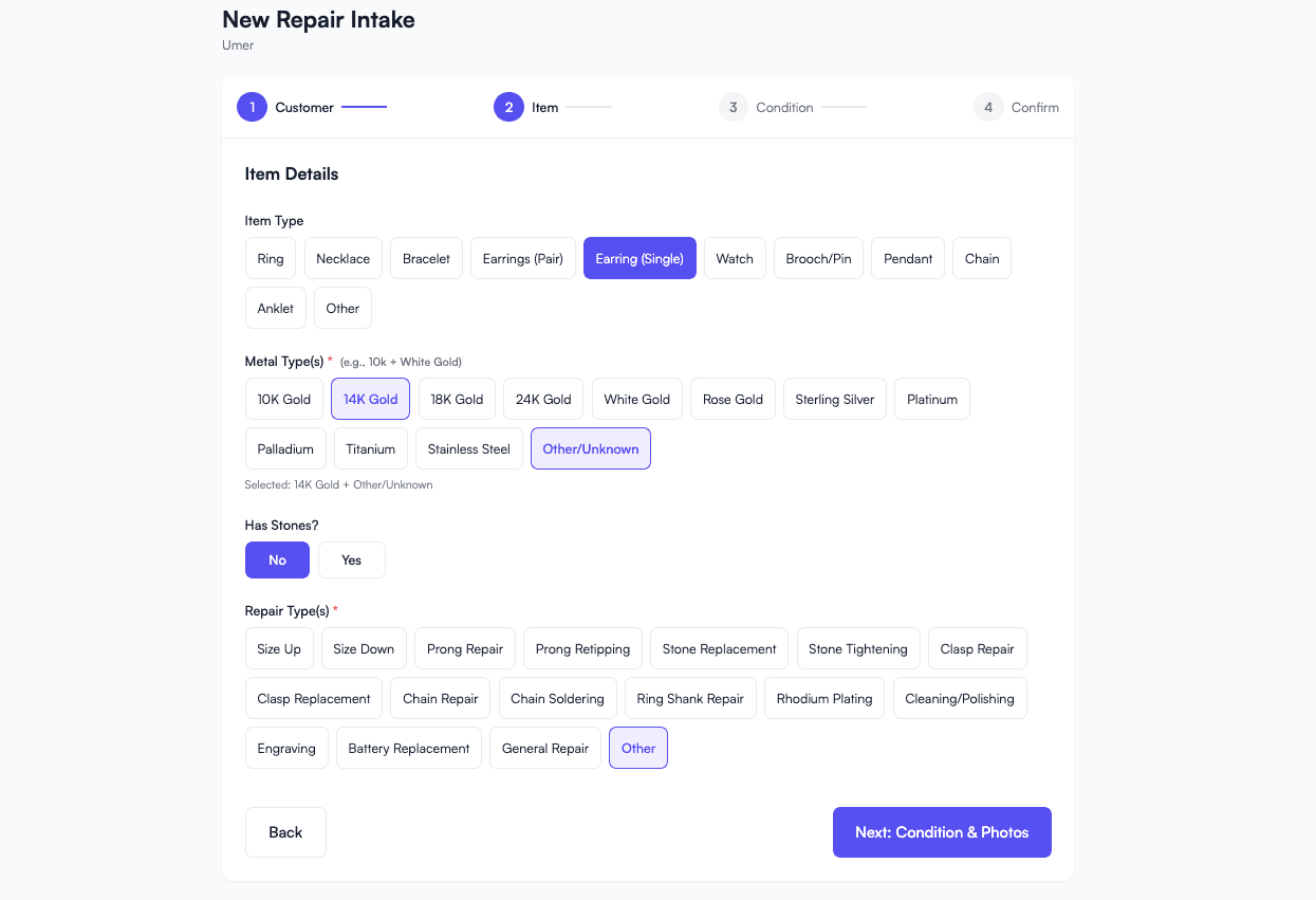 Step 2: Item Information